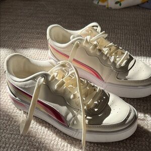 Women's Cream and Pink Sneakers- Puma